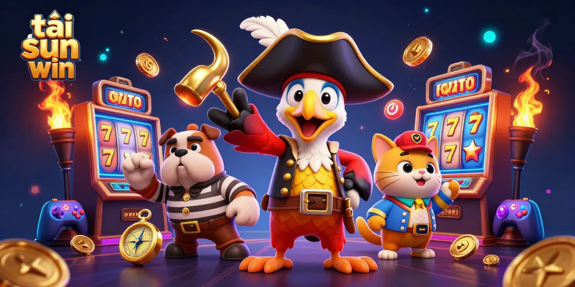 Join the adventure and tải sun win exploring vibrant slots and jackpots in a thrilling 3D casino illustration.