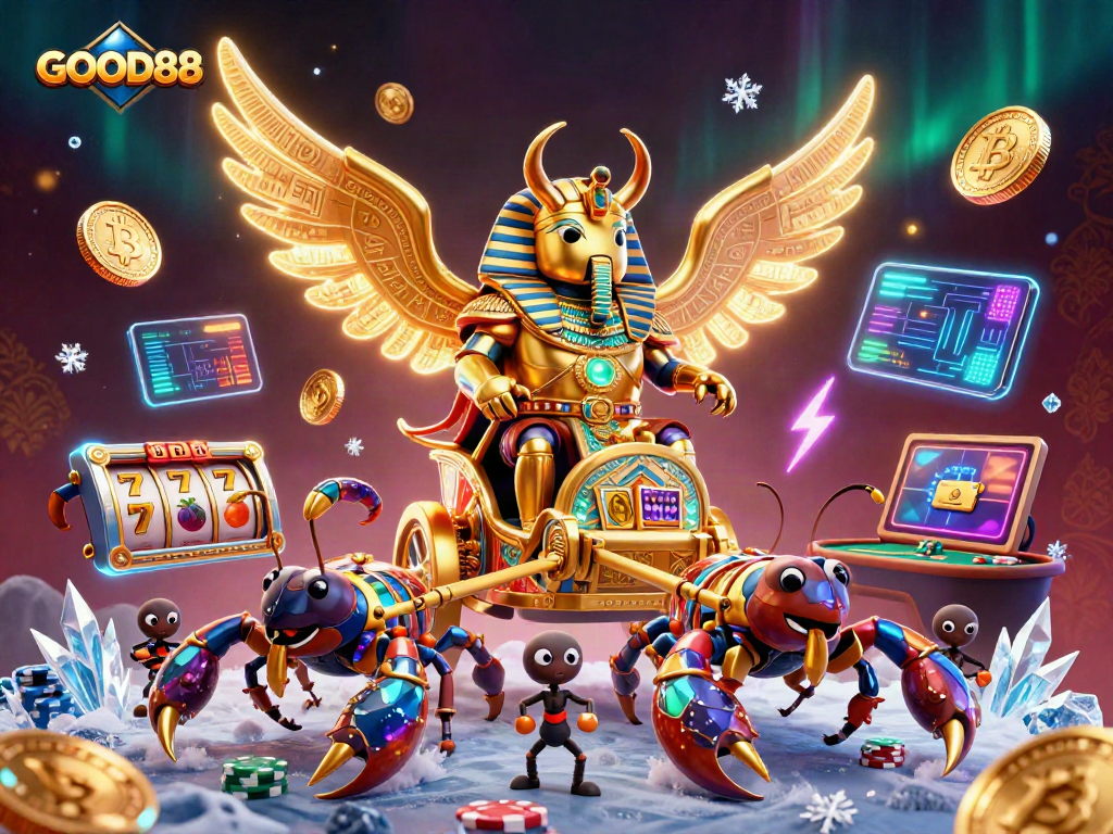 Engage with exciting gameplay at GOOD88 featuring a dynamic 3D casino scene with vibrant visuals.