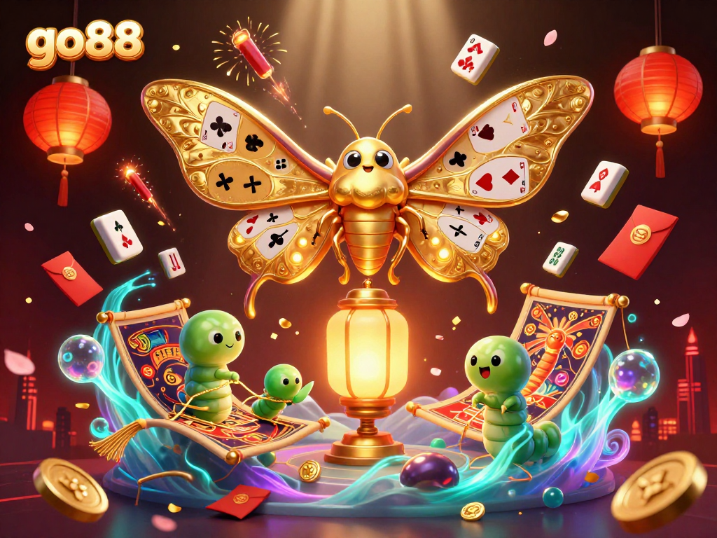 Engage with go88's exhilarating casino experience featuring 3D animated characters and vibrant elements.