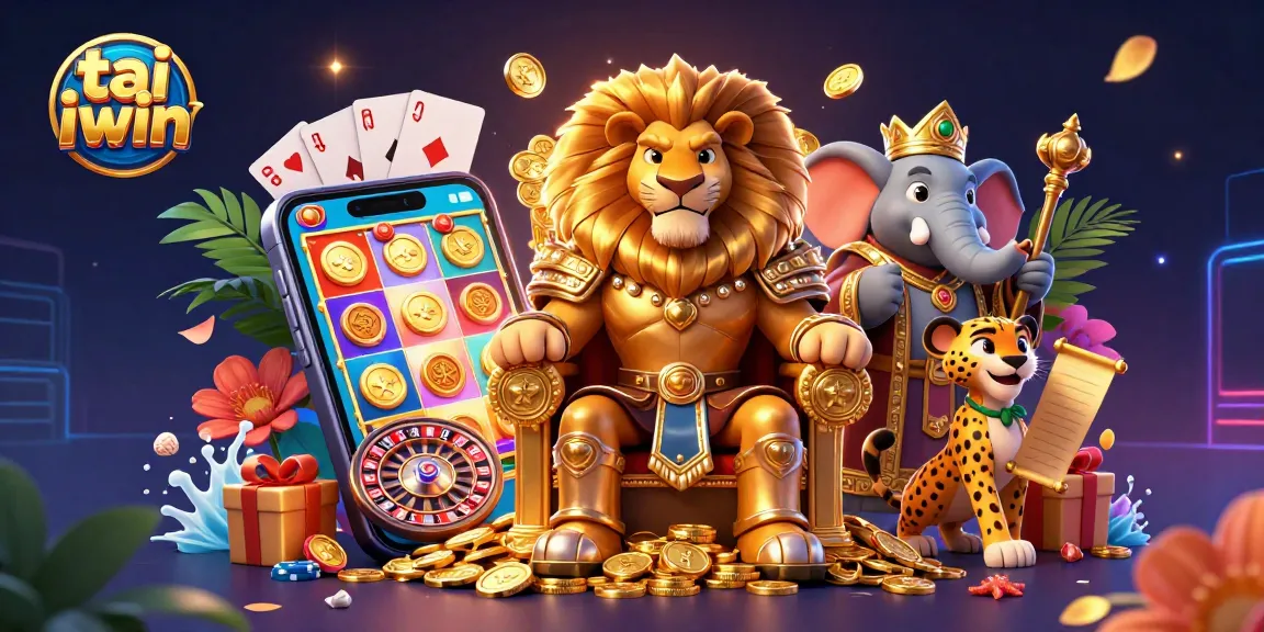 Experience the vibrant thrill of tai iwin with a royal lion, wise elephant, and swift cheetah in a casino adventure.