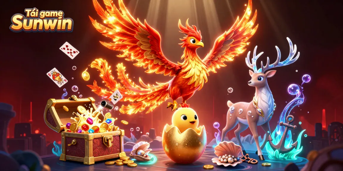 Experience exciting gameplay with Tải game Sunwin in this vibrant 3D illustration featuring dynamic casino elements.