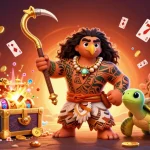 Join the adventure at fabet with a vibrant 3D illustration featuring a demigod hawk among golden treasures.