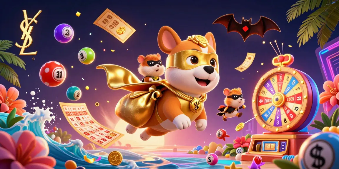 Experience thrilling wins at ysl with colorful lottery balls and an adventurous superhero dog.