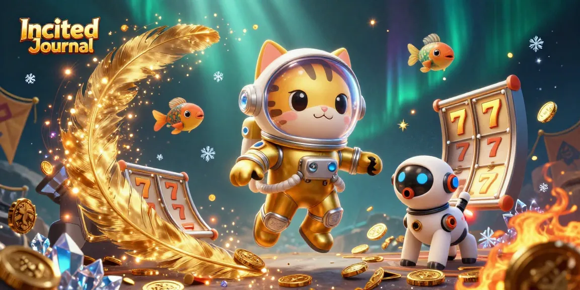 Spin for wins at the Incited Journal casino with an engaging 3D scene of cartoon characters and vibrant elements.