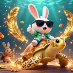 Experience exciting gameplay with du88, featuring a lucky rabbit and golden turtle in a vibrant casino scene.