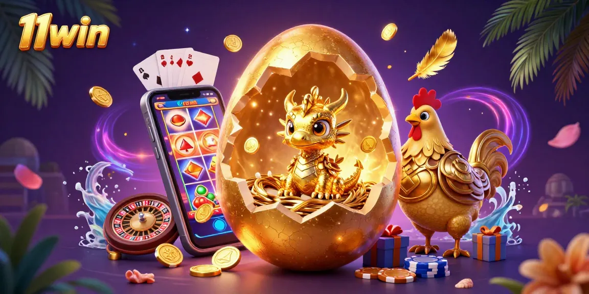 Experience thrilling wins with 11win's golden dragon guarding rich poker gameplay.