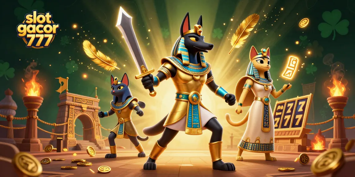 Experience high stakes with slot gacor 777 featuring Anubis and Bastet in a dynamic 3D casino battle.