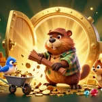 Experience thrilling wins at rikvip98 with animated characters in a vibrant casino scene.