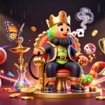 ku88 sports betting illustration featuring a lively scene with a hookah-master and sports elements