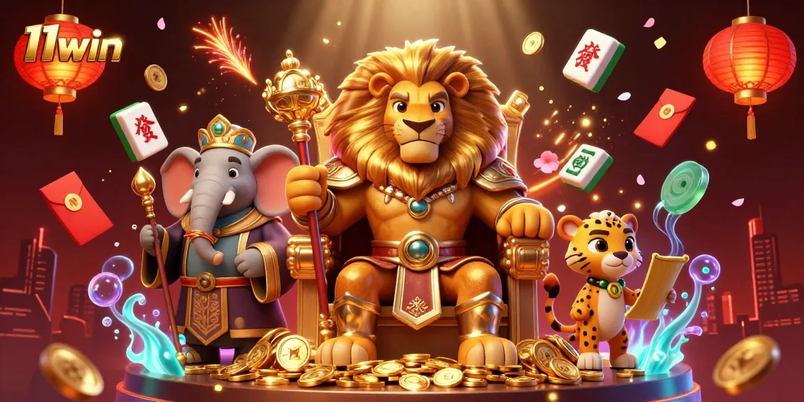 Engage in thrilling casino adventures with 11win’s vibrant illustration of luck and excitement.