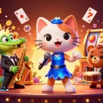 Engage with stellarspins in a vibrant casino scene featuring exciting characters and thrilling gaming elements.